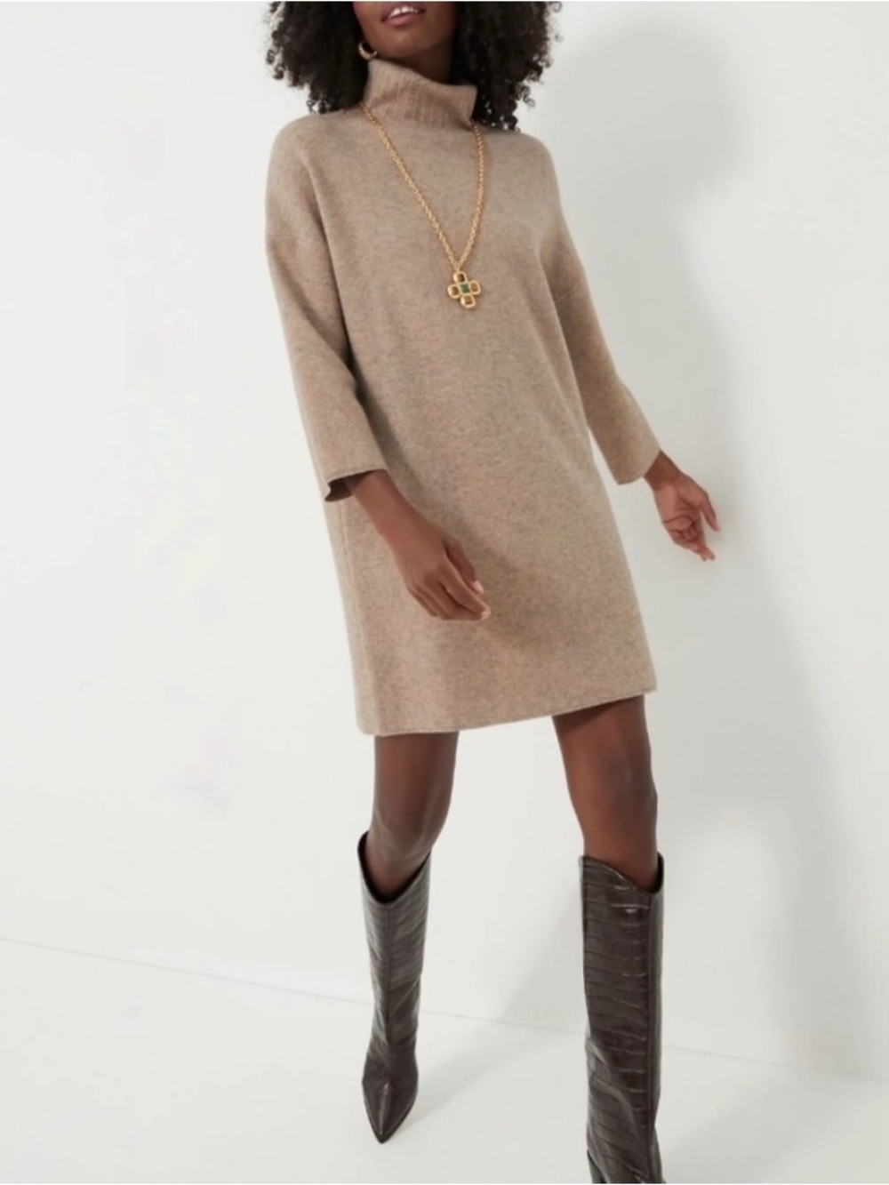 Pomander Place NWT Hazelwood Vivianne Sweater Dress in Beige size medium